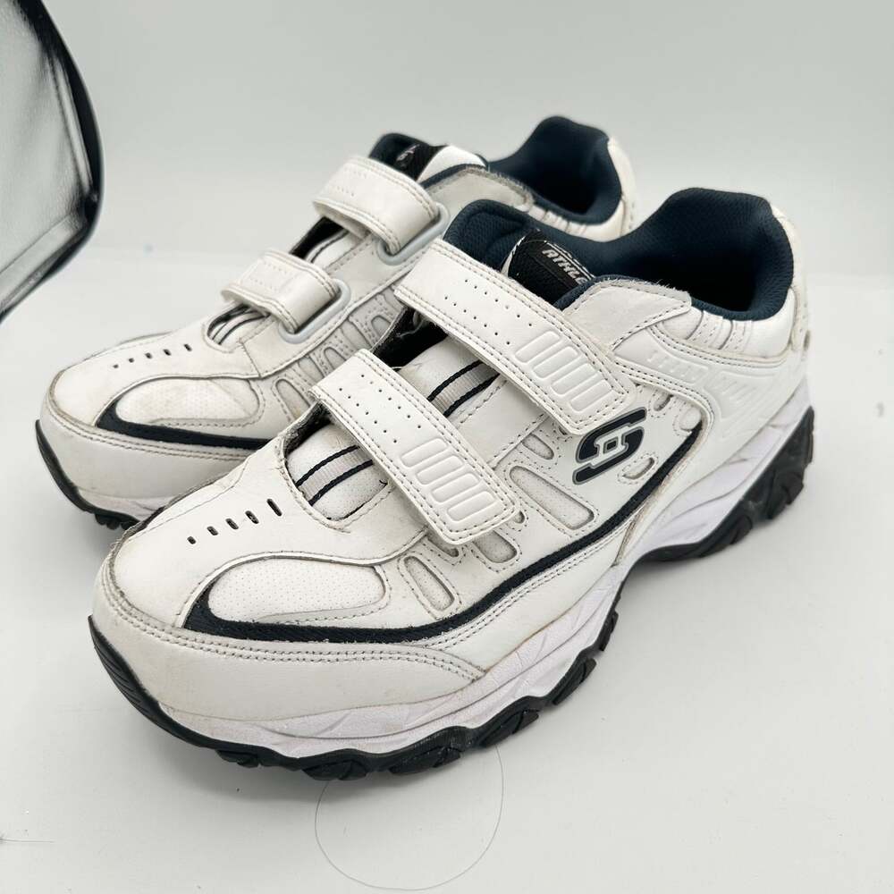 Skechers Men’s After Burn Memory Fit sneakers size 9 white dad shoes hook&loop - Picture 4 of 7